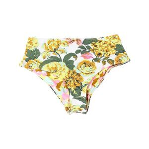 Maaji High Waist Reversible Floral Bikini Bottom Yellow Green Pink Women Large